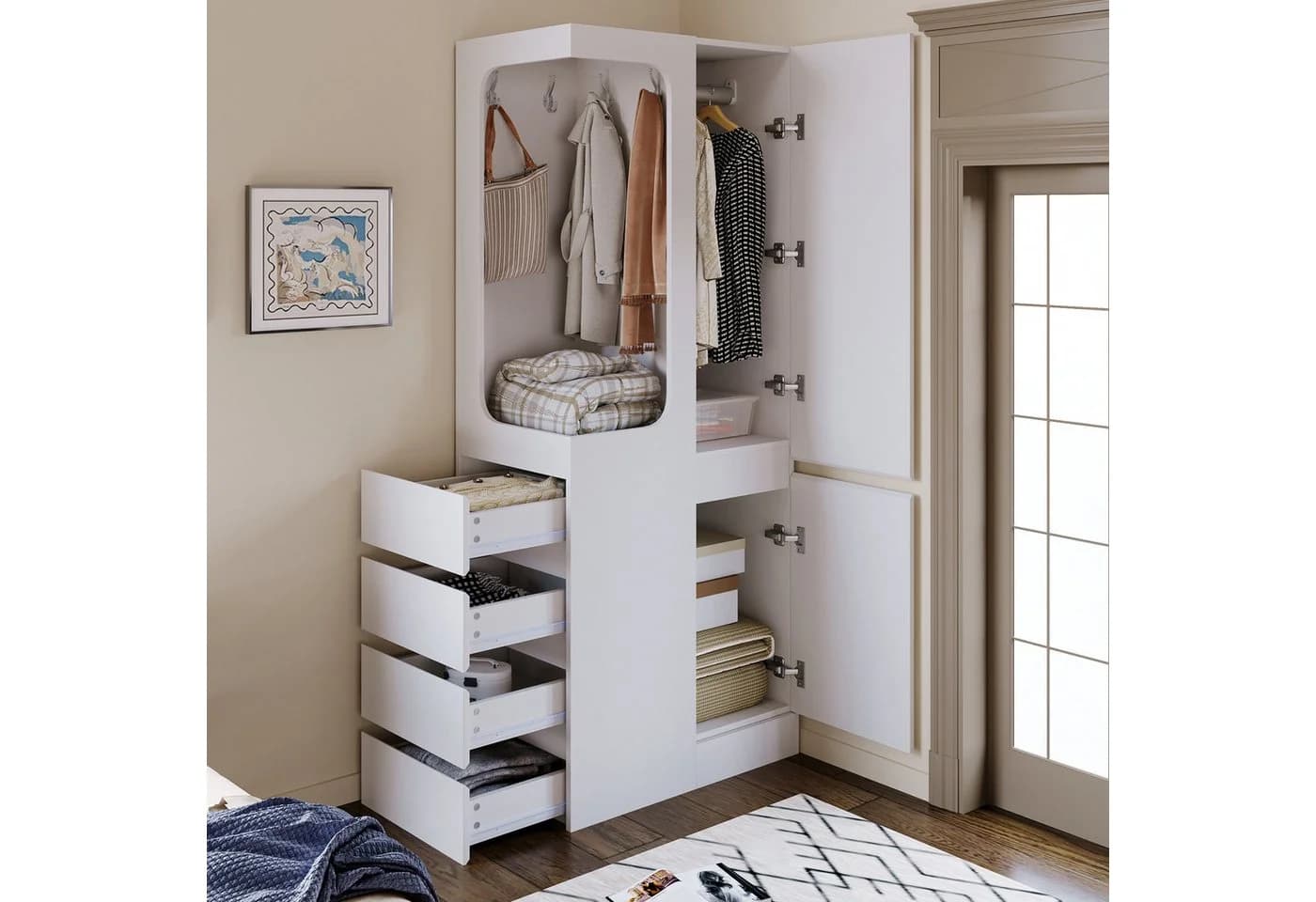 HAUSS SPOLE Kleiderschrank mit Schubladen Weiß - Bild 2