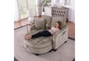 HAUSS SPOLE Schlafsofa mit Schlaffunktion Wohnzimmersofa Multifunktionales Sofa mit Hocker Braun Bild 2