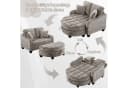 HAUSS SPOLE Schlafsofa mit Schlaffunktion Wohnzimmersofa Multifunktionales Sofa mit Hocker Braun Bild 4