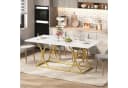 HAUSS SPOLE Esstisch Marmoroptik Weiß/Gold 200x80cm Bild 1