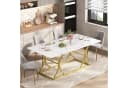 HAUSS SPOLE Esstisch Marmoroptik Weiß/Gold 200x80cm Bild 3
