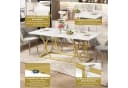 HAUSS SPOLE Esstisch Marmoroptik Weiß/Gold 200x80cm Bild 4