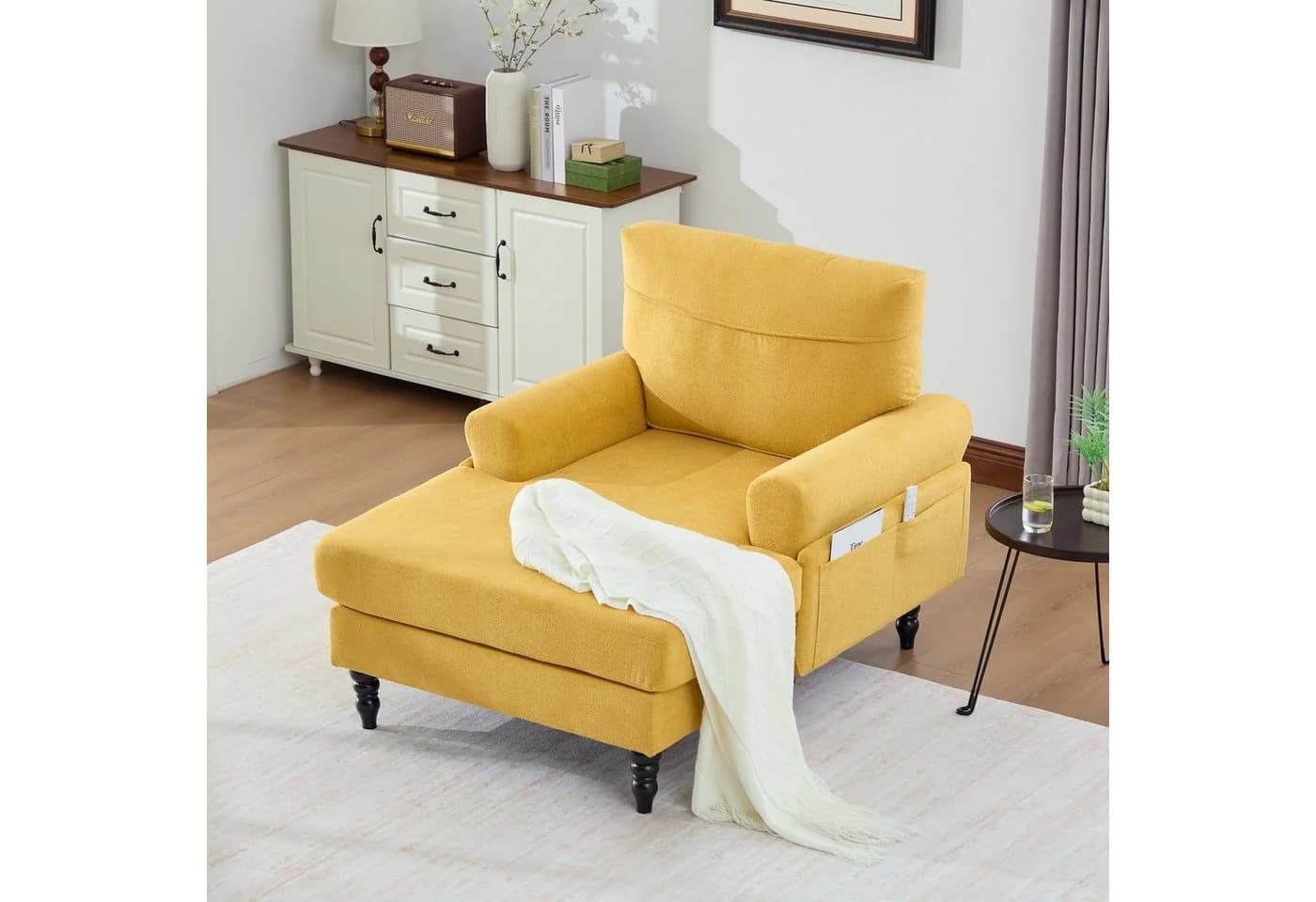 HAUSS SPOLE Relaxsessel Chenille-Liegestuhl Senfgelb - Bild 2