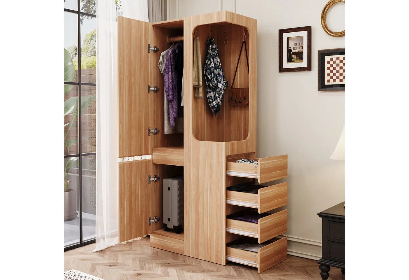HAUSS SPOLE Kleiderschrank mit 4 Schubladen und Hängefach Weiß - Bild 2