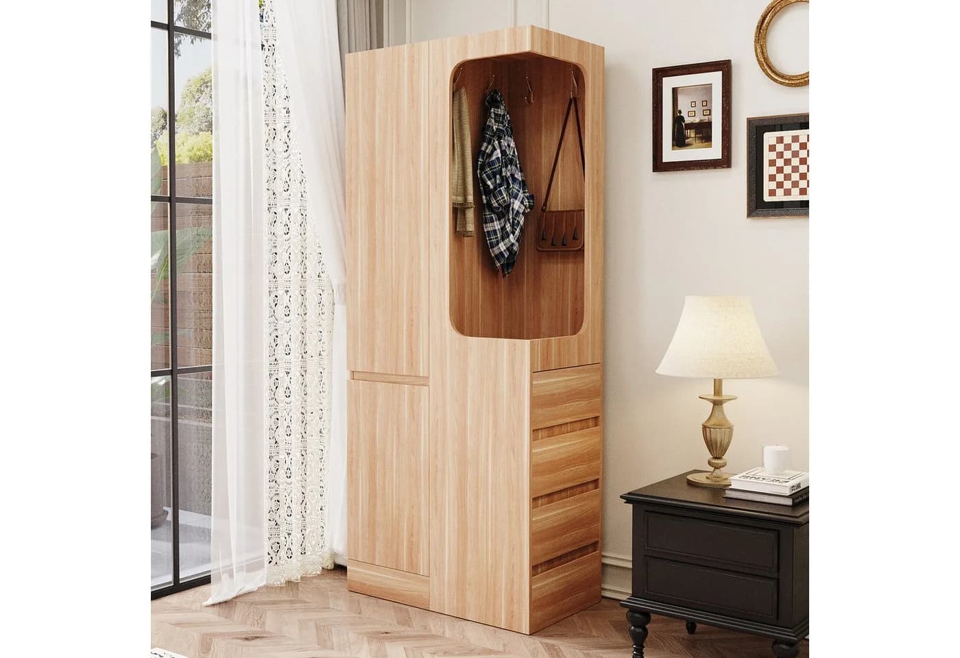 HAUSS SPOLE Kleiderschrank mit 4 Schubladen und Hängefach Weiß - Bild 3