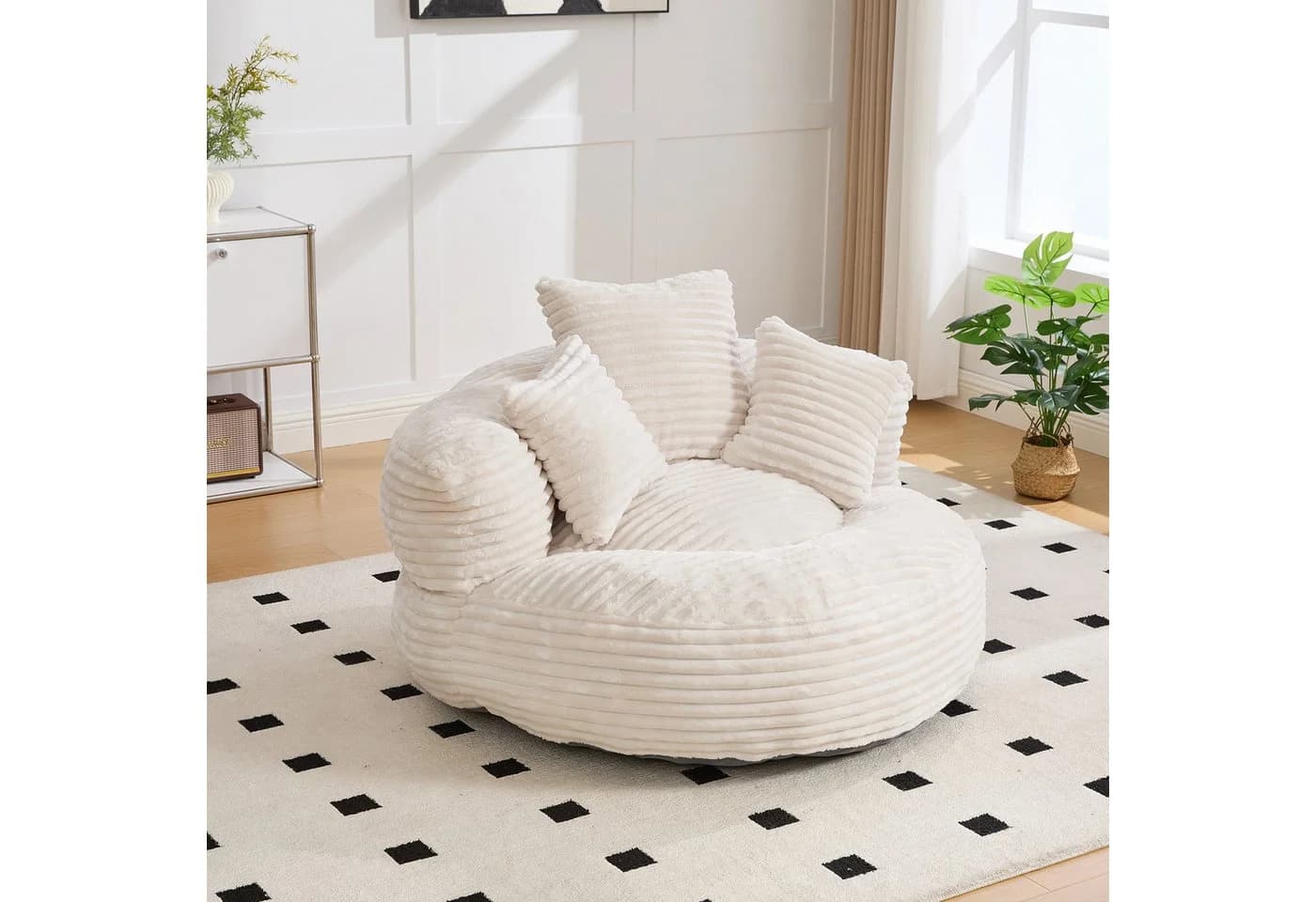 HAUSS SPOLE Schlafsofa Sitzsack Beige Extrabreit mit 3 Kissen - Bild 3