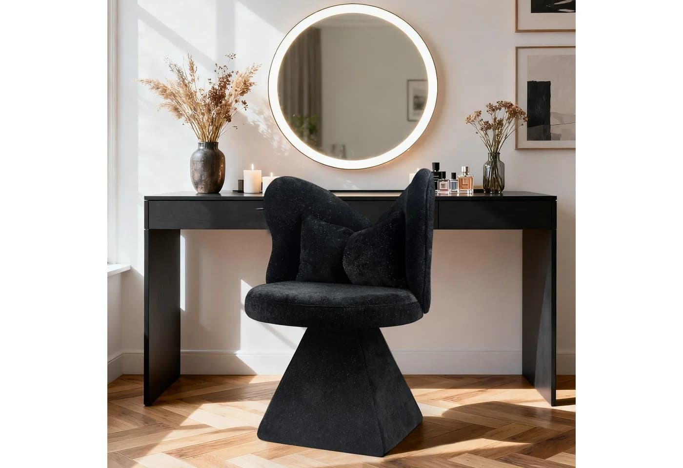 HAUSS SPOLE Relaxsessel Schwarz Chenille-Velours mit Drehfunktion - Bild 2