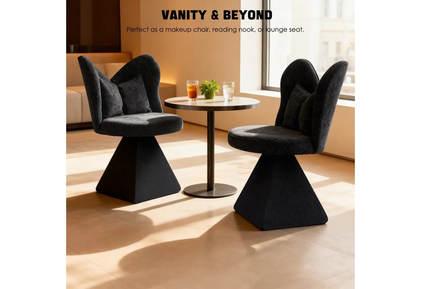 HAUSS SPOLE Relaxsessel Schwarz Chenille-Velours mit Drehfunktion - Bild 3
