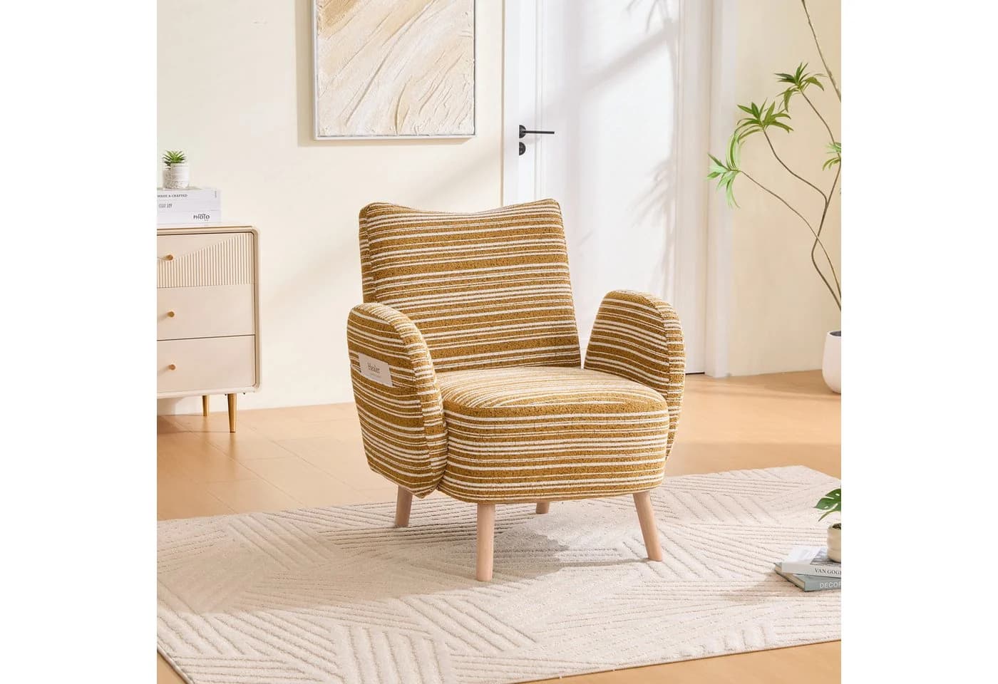 HAUSS SPOLE Relaxsessel Modern Gelb mit Seitentaschen - Bild 2
