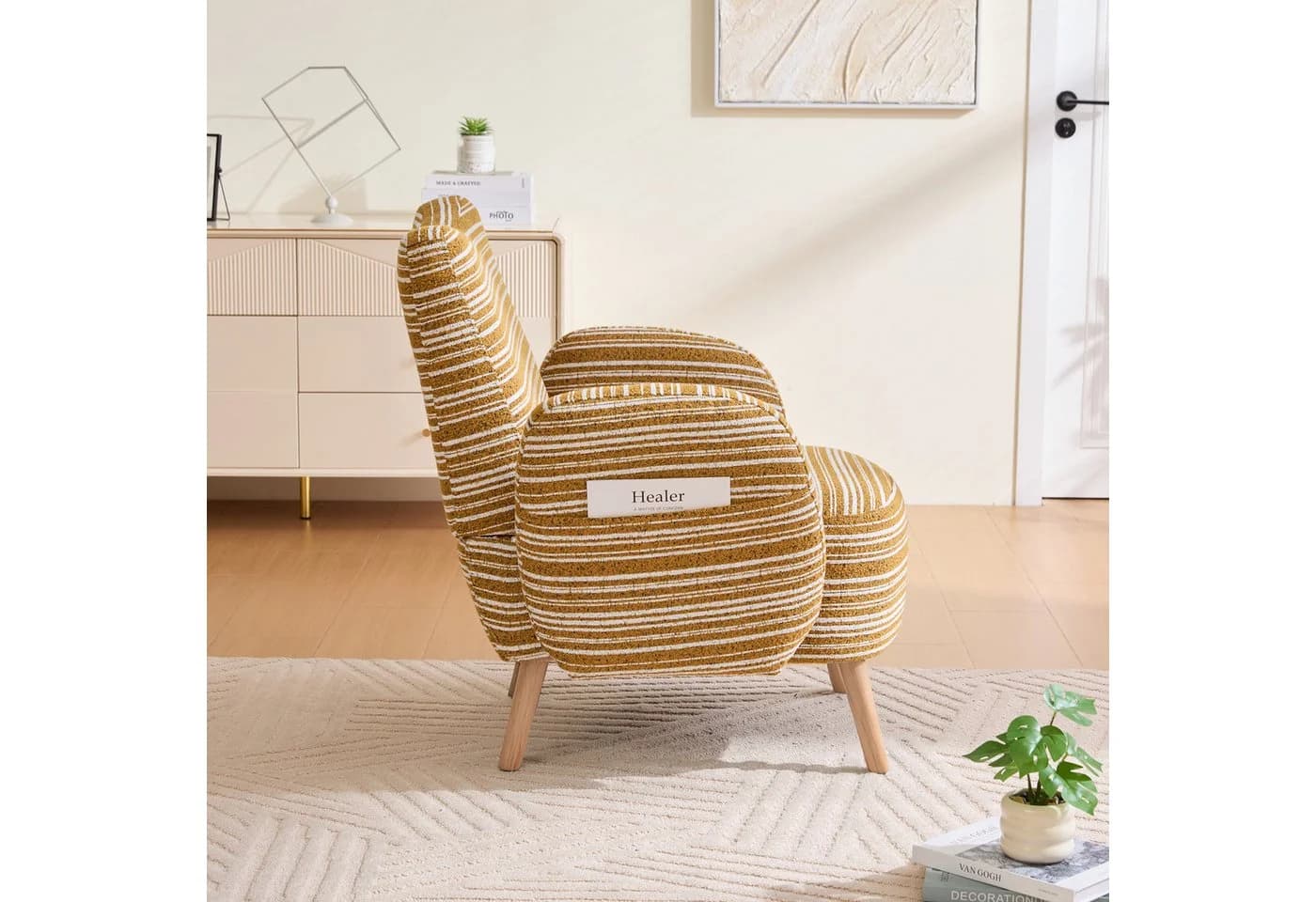 HAUSS SPOLE Relaxsessel Modern Gelb mit Seitentaschen - Bild 3