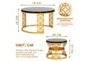 HAUSS SPOLE Couchtisch 2-teiliges Beistelltisch-Set Gold/Schwarz Bild 4
