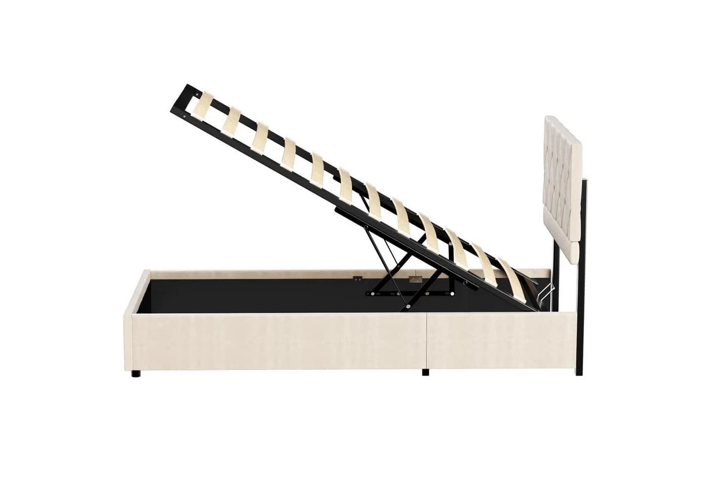 HAUSS SPOLE Polsterbett Beige mit Bettkasten und Samtbezug - Bild 5