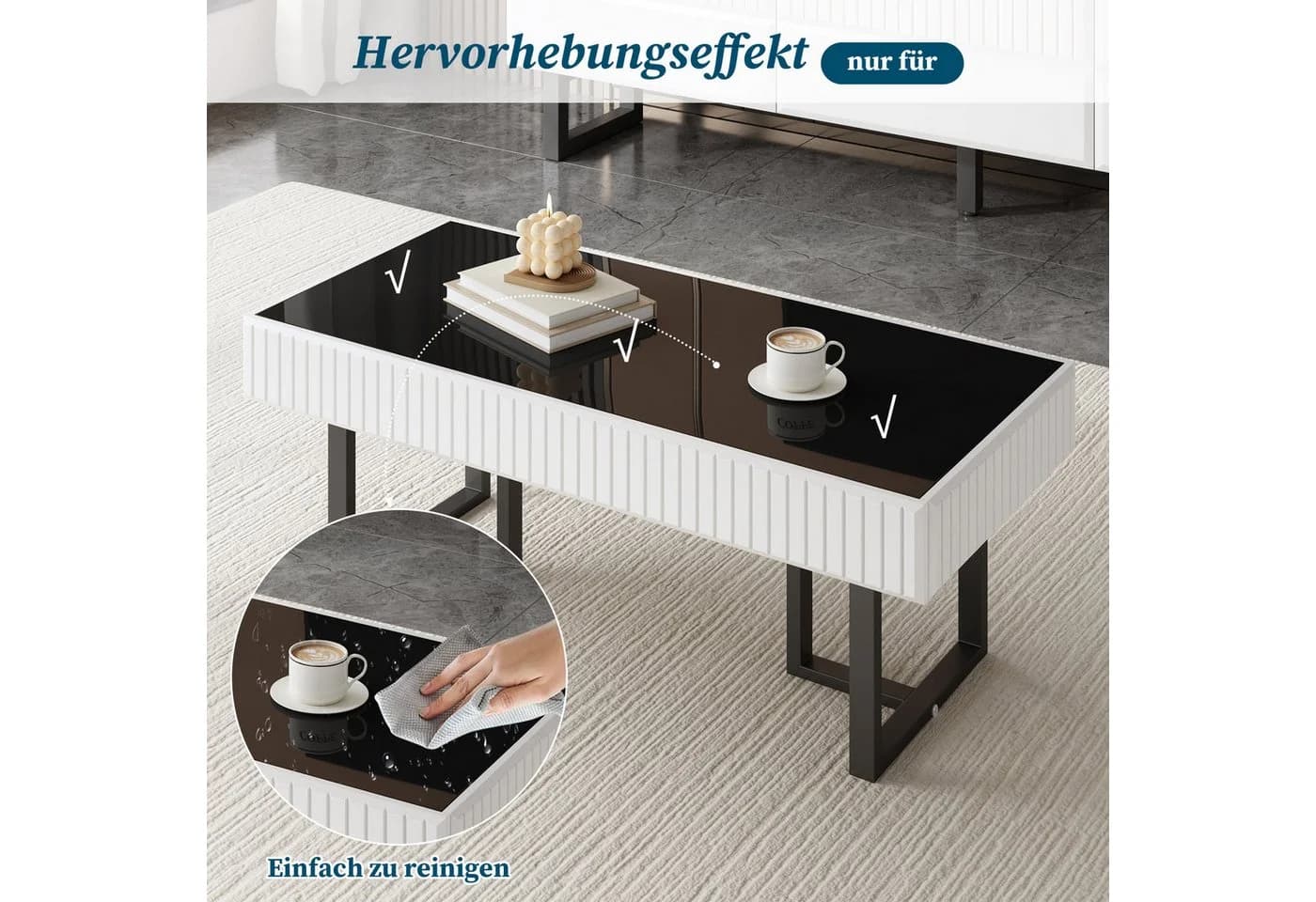 HAUSS SPOLE TV-Schrank mit Schubladen Schwarz-Weiß Klassisches Design - Bild 5