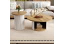 HAUSS SPOLE Couchtisch rund Multifunktionaler Beistelltisch mit Stauraum Natur Bild 1