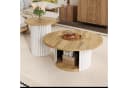 HAUSS SPOLE Couchtisch rund Multifunktionaler Beistelltisch mit Stauraum Natur Bild 2