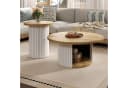 HAUSS SPOLE Couchtisch rund Multifunktionaler Beistelltisch mit Stauraum Natur Bild 3