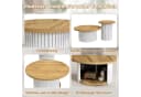 HAUSS SPOLE Couchtisch rund Multifunktionaler Beistelltisch mit Stauraum Natur Bild 4