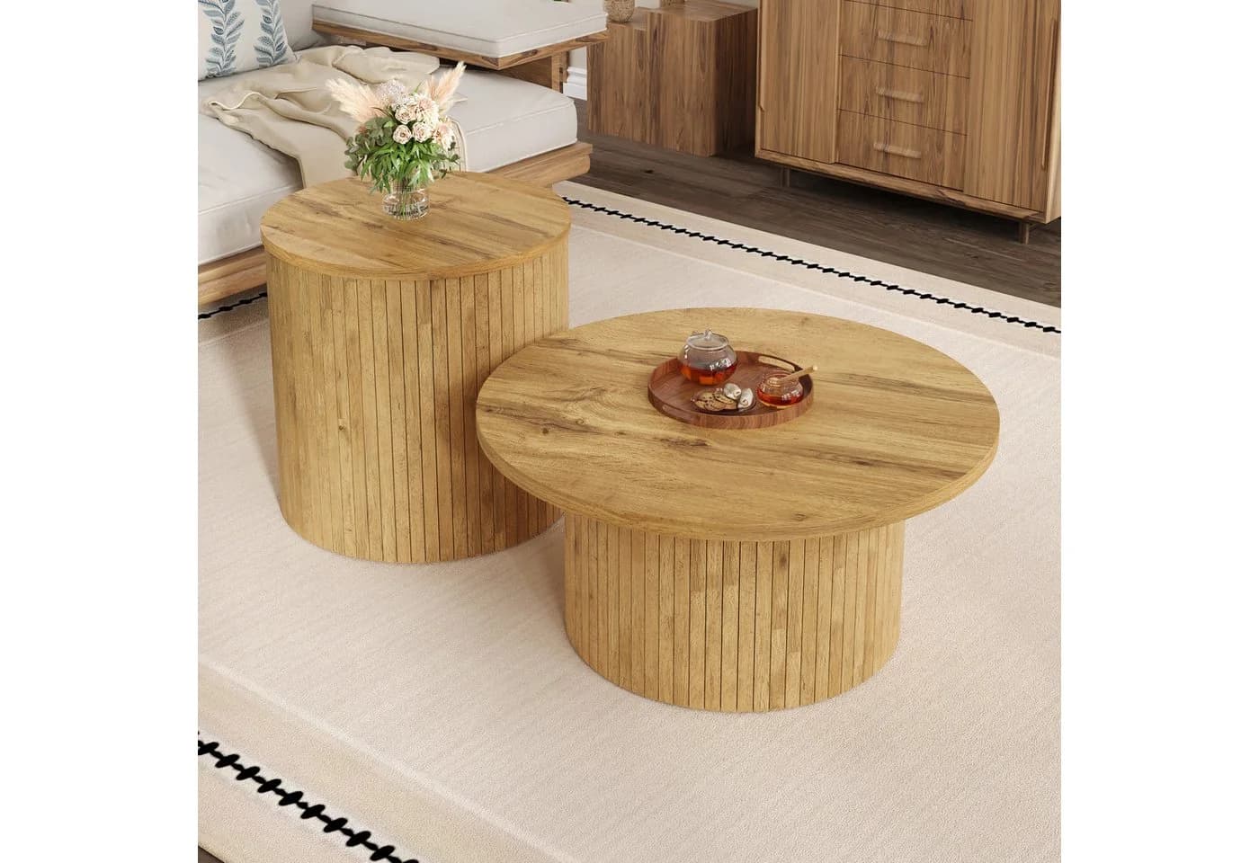 Couchtisch aus Naturholz im skandinavischen Stil - Bild 3