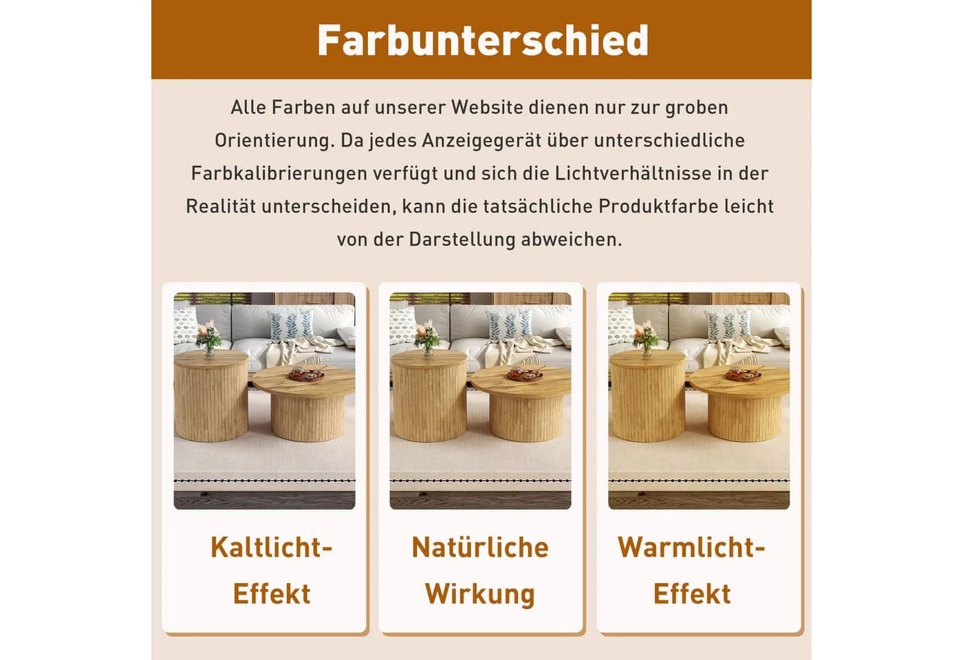 Couchtisch aus Naturholz im skandinavischen Stil - Bild 5