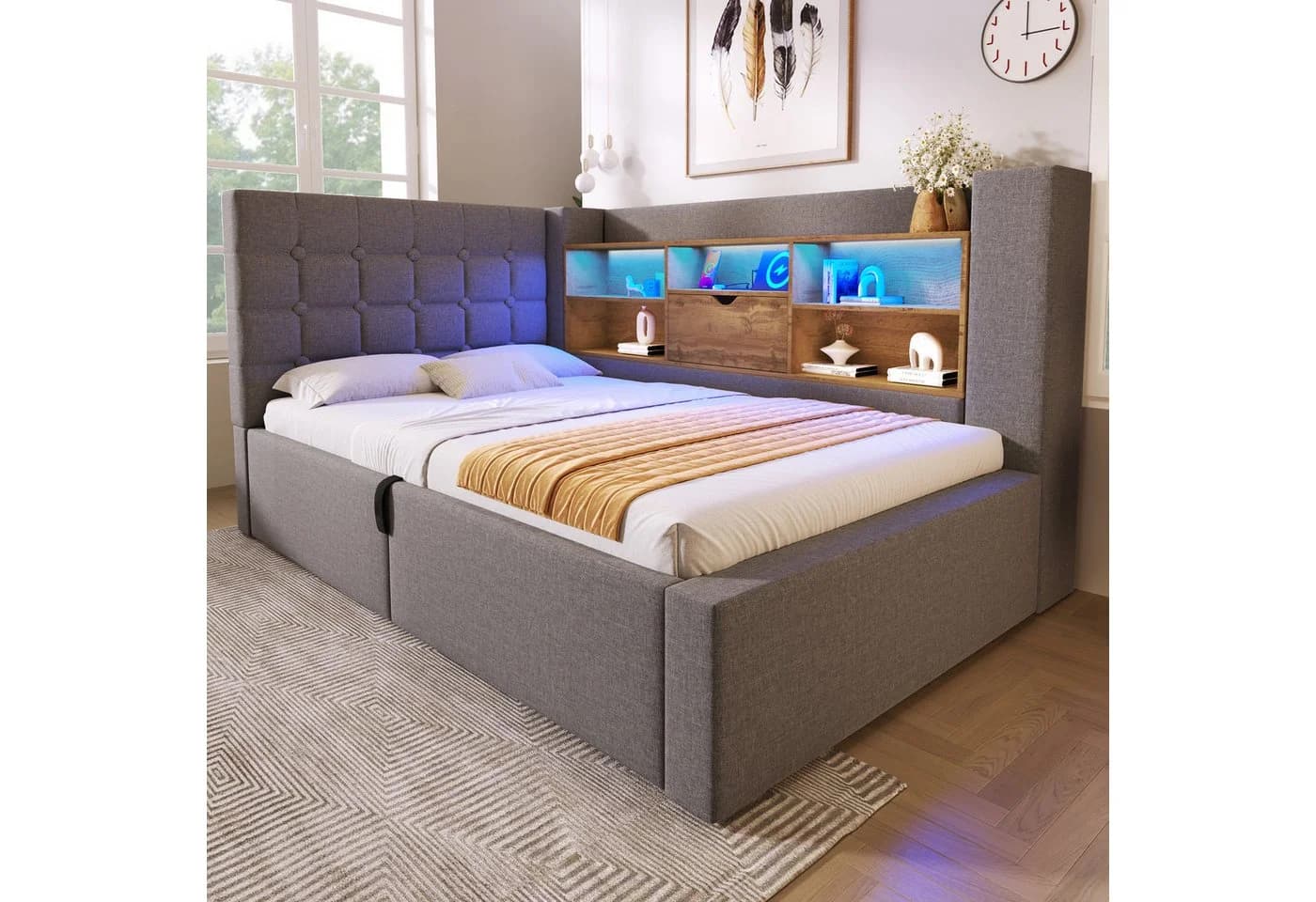 HAUSS SPOLE Stauraumbett 90x200 mit LED & Bettkasten - Bild 2