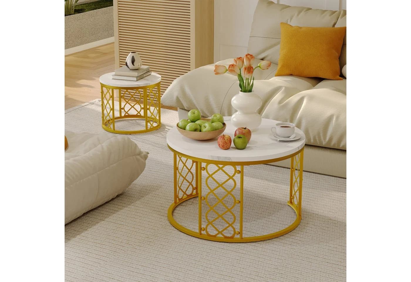 HAUSS SPOLE Couchtisch 2er-Set Herzform Marmoroptik
