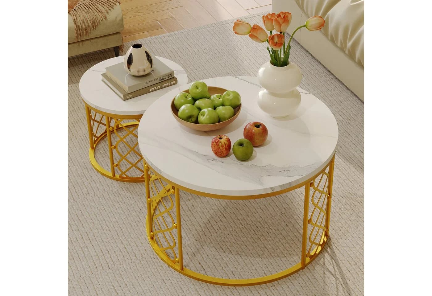 HAUSS SPOLE Couchtisch 2er-Set Herzform Marmoroptik - Bild 3