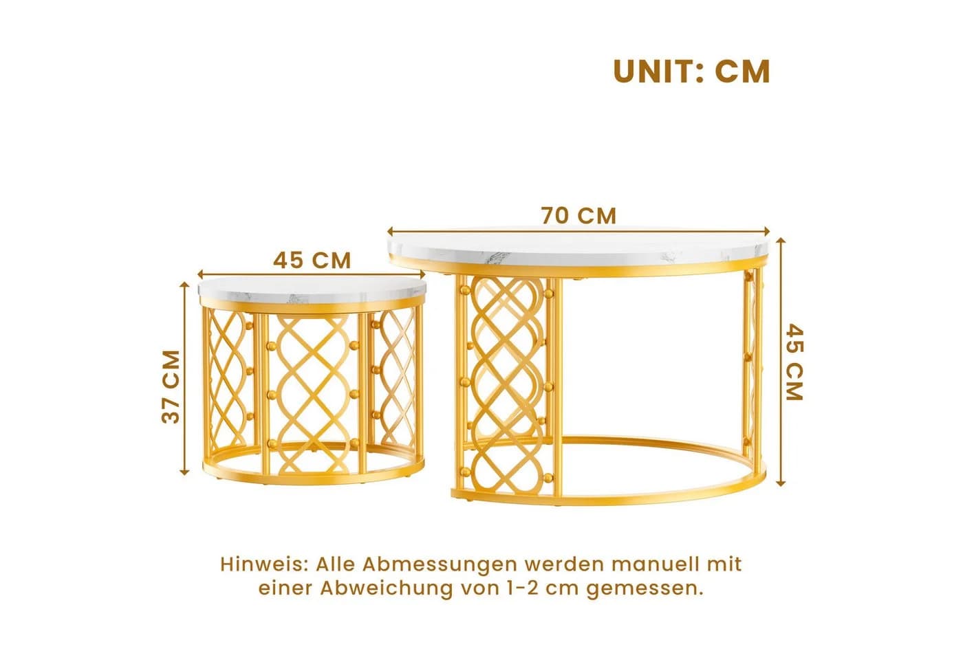 HAUSS SPOLE Couchtisch 2er-Set Herzform Marmoroptik - Bild 4