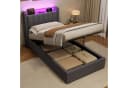 HAUSS SPOLE Polsterbett 90x200 mit Bettkasten und Steckdosen Boxspringbett mit LED-Licht Bild 5