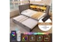 HAUSS SPOLE Stauraumbett 90x200 mit LED, Polsterbett Jugendbett mit Stauraum & Lattenrost Leinen Bild 4