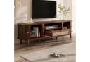 HAUSS SPOLE TV-Schrank Nussbaum mit Massivholztüren & Rattan Bild 2