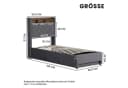 HAUSS SPOLE Polsterbett 90x200cm mit Matratze und USB, LED Metallrahmen, Beige Bild 4