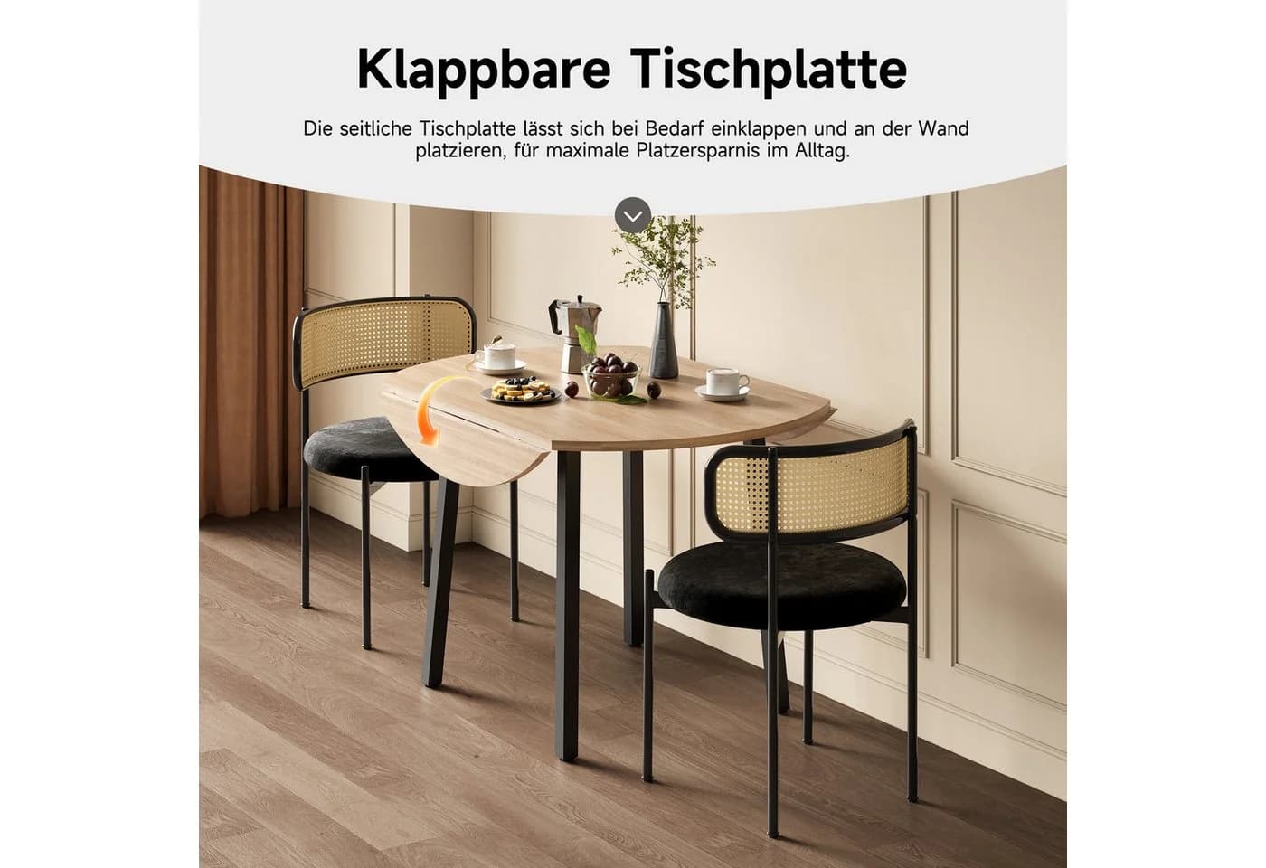 HAUSS SPOLE Esstisch rund klappbar Eiche Metallbeine - Bild 4