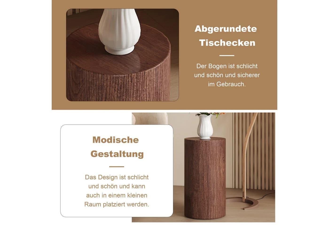 HAUSS SPOLE Couchtisch Rund Nussbaum Wasserabweisend - Bild 4