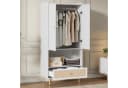 HAUSS SPOLE Kleiderschrank 2 Türen Weiß mit Schublade und Kleiderstange Bild 2