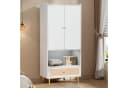 HAUSS SPOLE Kleiderschrank 2 Türen Weiß mit Schublade und Kleiderstange Bild 3