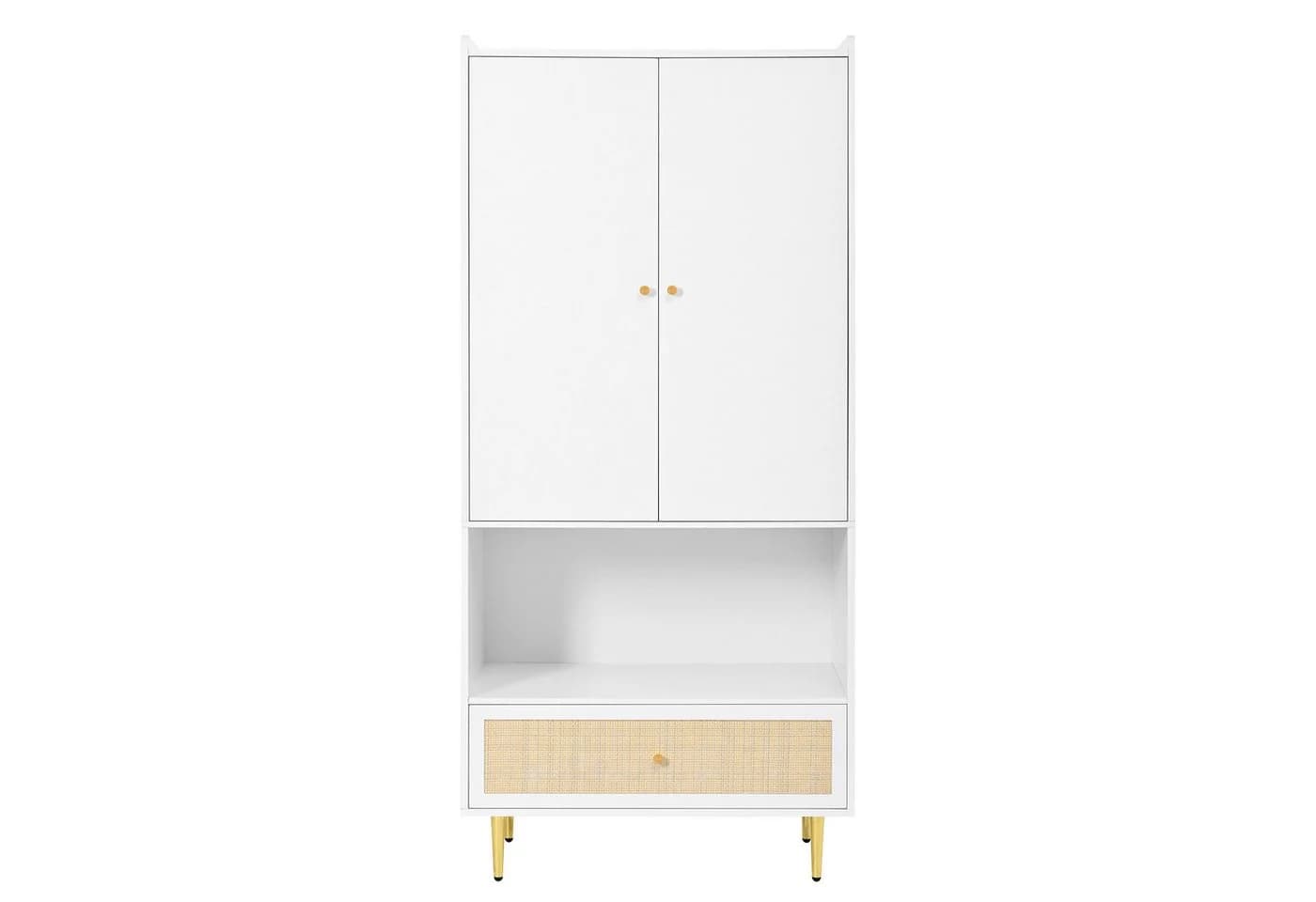 HAUSS SPOLE Kleiderschrank 2 Türen Weiß mit Schublade und Kleiderstange - Bild 5