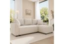 HAUSS SPOLE L-förmiges Schlafsofa Chenille Beige mit Zierkissen Bild 1
