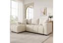 HAUSS SPOLE L-förmiges Schlafsofa Chenille Beige mit Zierkissen Bild 3