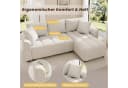 HAUSS SPOLE L-förmiges Schlafsofa Chenille Beige mit Zierkissen Bild 4
