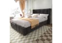 HAUSS SPOLE Polsterbett 90x200 Grau Leinenstoff mit Bettkasten Bild 1