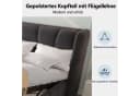 HAUSS SPOLE Polsterbett 90x200 Grau Leinenstoff mit Bettkasten Bild 3