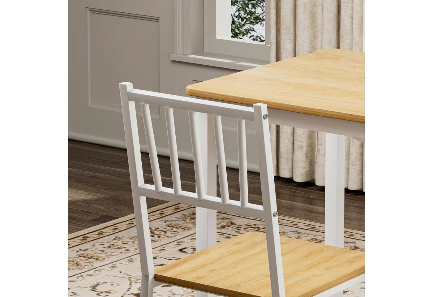 HAUSS SPOLE Esstisch-Set 3-tlg mit 2 Bänken Natur/Weiß Industrial Design - Bild 5