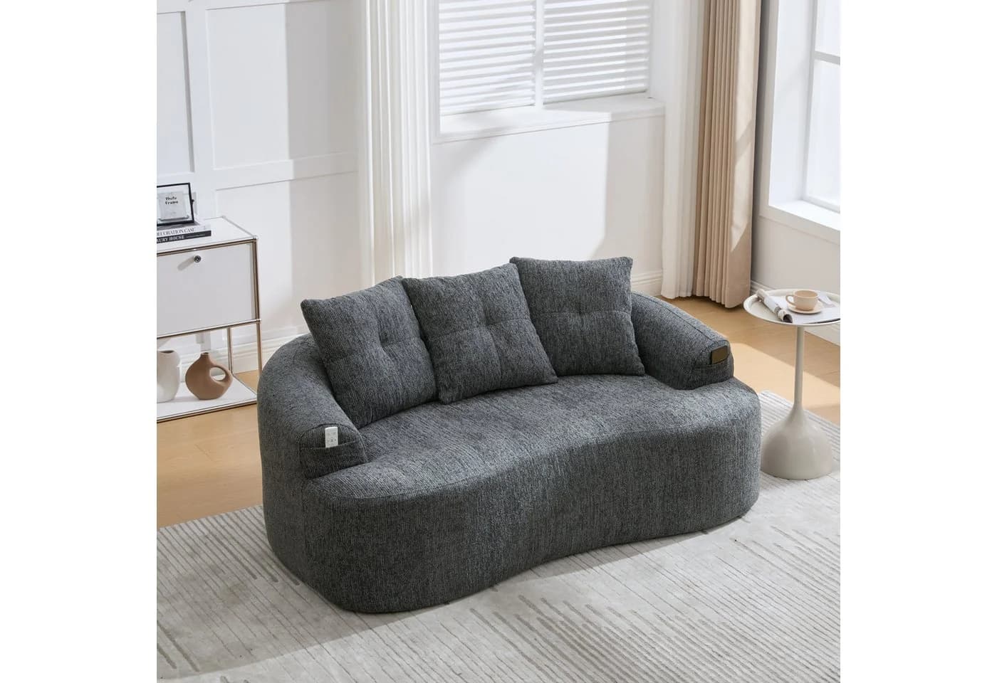 HAUSS SPOLE Loungesofa Grau Chenille Zweisitzer - Bild 2