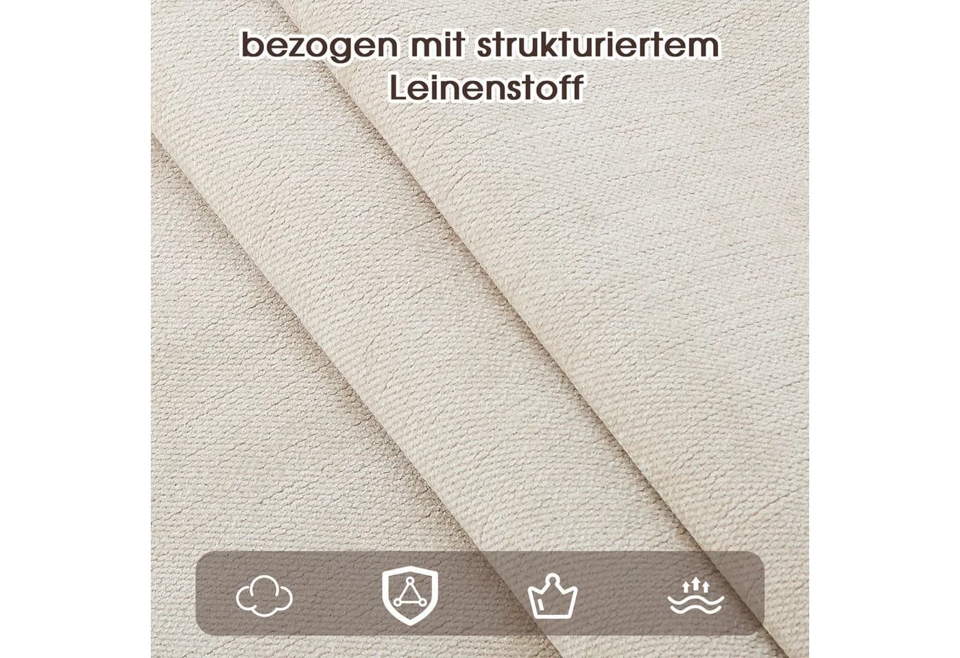 HAUSS SPOLE Küchenstuhl 2er Set Leinenstoff mit Armlehnen Metallgestell Walnuss - Bild 5
