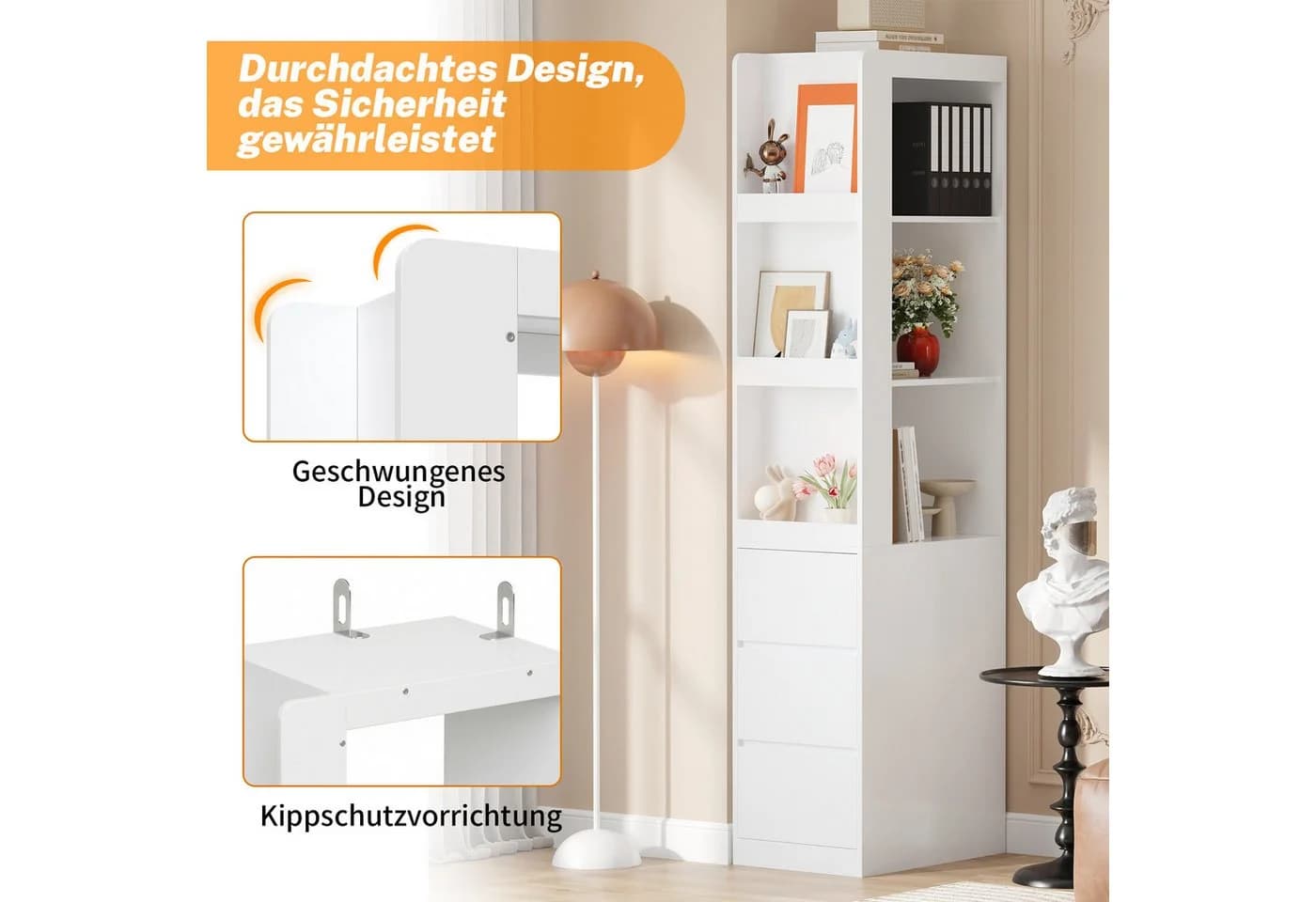 HAUSS SPOLE Bücherregal Weiß 3 Schubladen - Bild 4