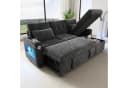 HAUSS SPOLE Schlafsofa 3-4 Sitzer L-Form Chenille Grau mit USB & LED Bild 2