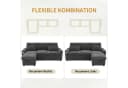 HAUSS SPOLE Schlafsofa 3-4 Sitzer L-Form Chenille Grau mit USB & LED Bild 5