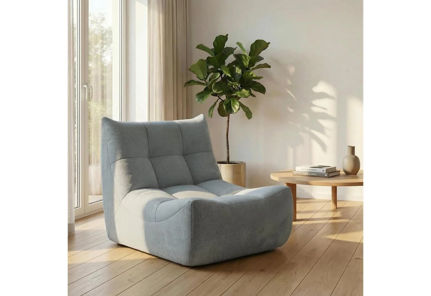 HAUSS SPOLE Sitzsack 1-Sitzer Stoffsofa Grau Chenille Ergonomisch - Bild 2