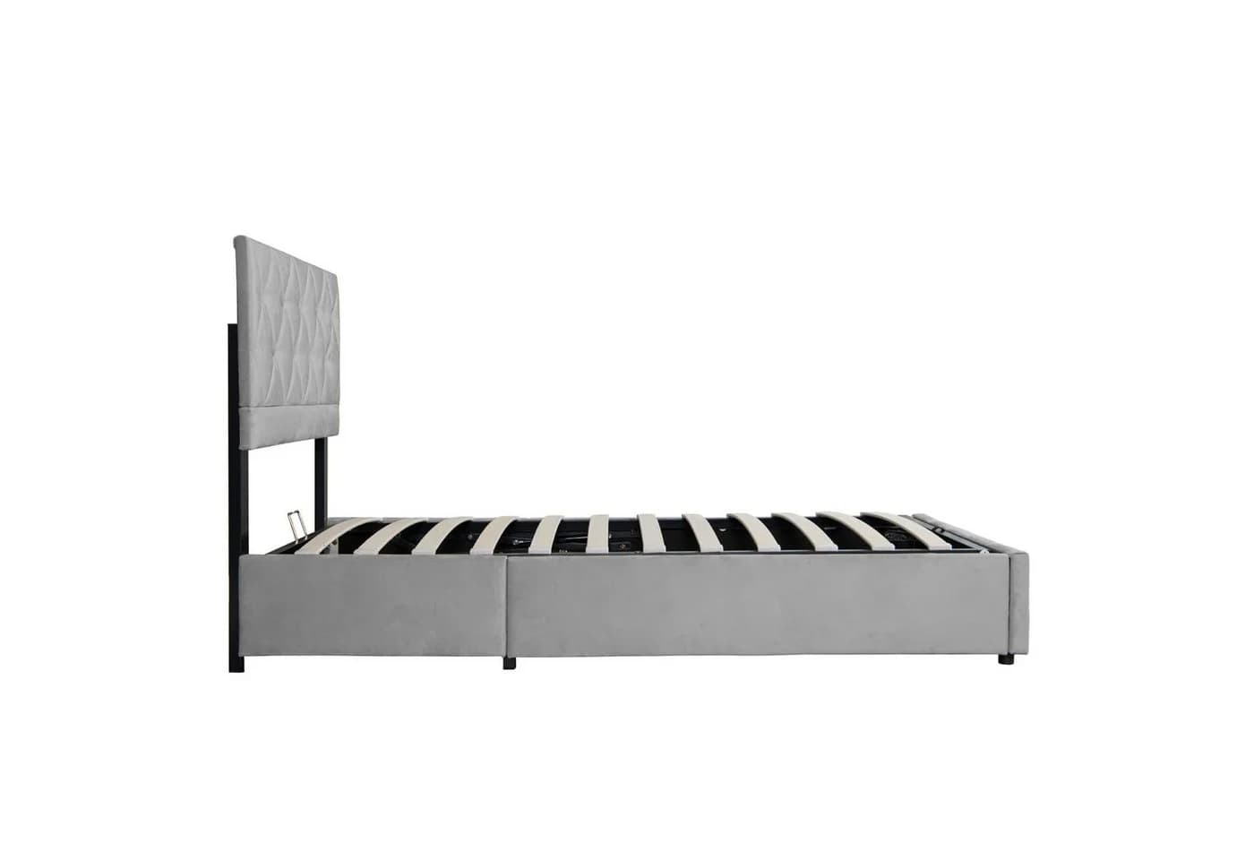 HAUSS SPOLE Polsterbett mit Bettkasten Grau Samt 90x200 - Bild 5