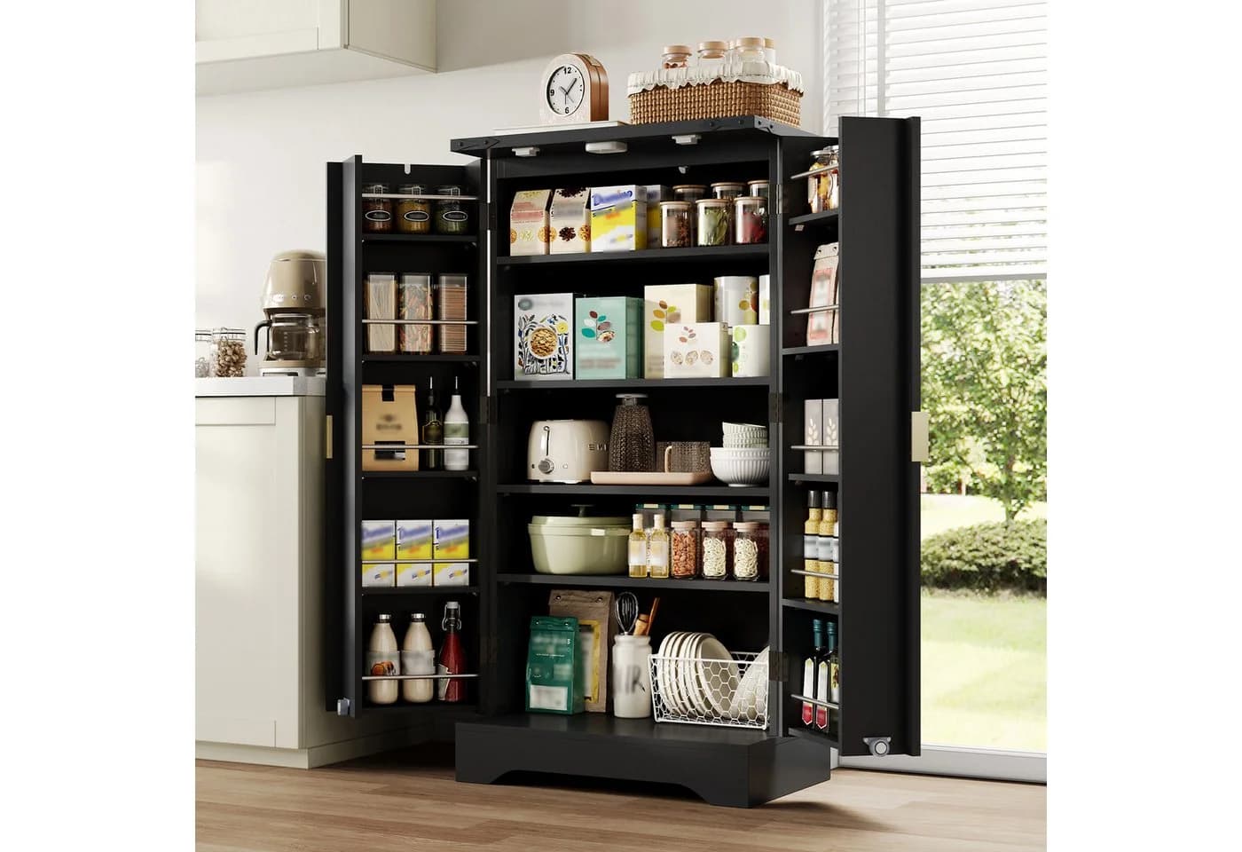 HAUSS SPOLE Highboard mit LED-Sensorlicht Schwarz - Bild 2